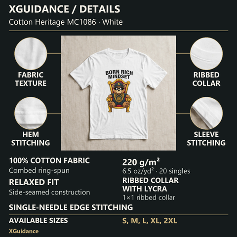 Born Rich Mindset Money Mindset Graphic T-Shirt – XGuidance – product details and sizing