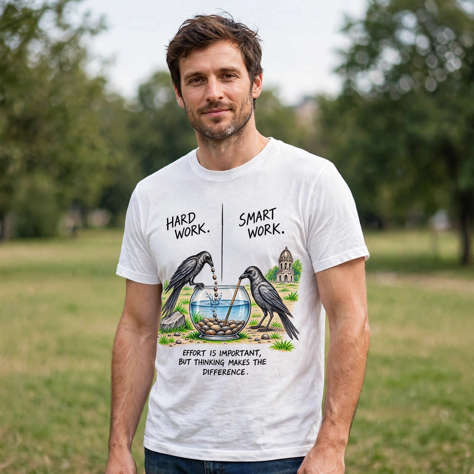 Hard Work Smart Work Motivational Quote T-Shirt – XGuidance – photo 2