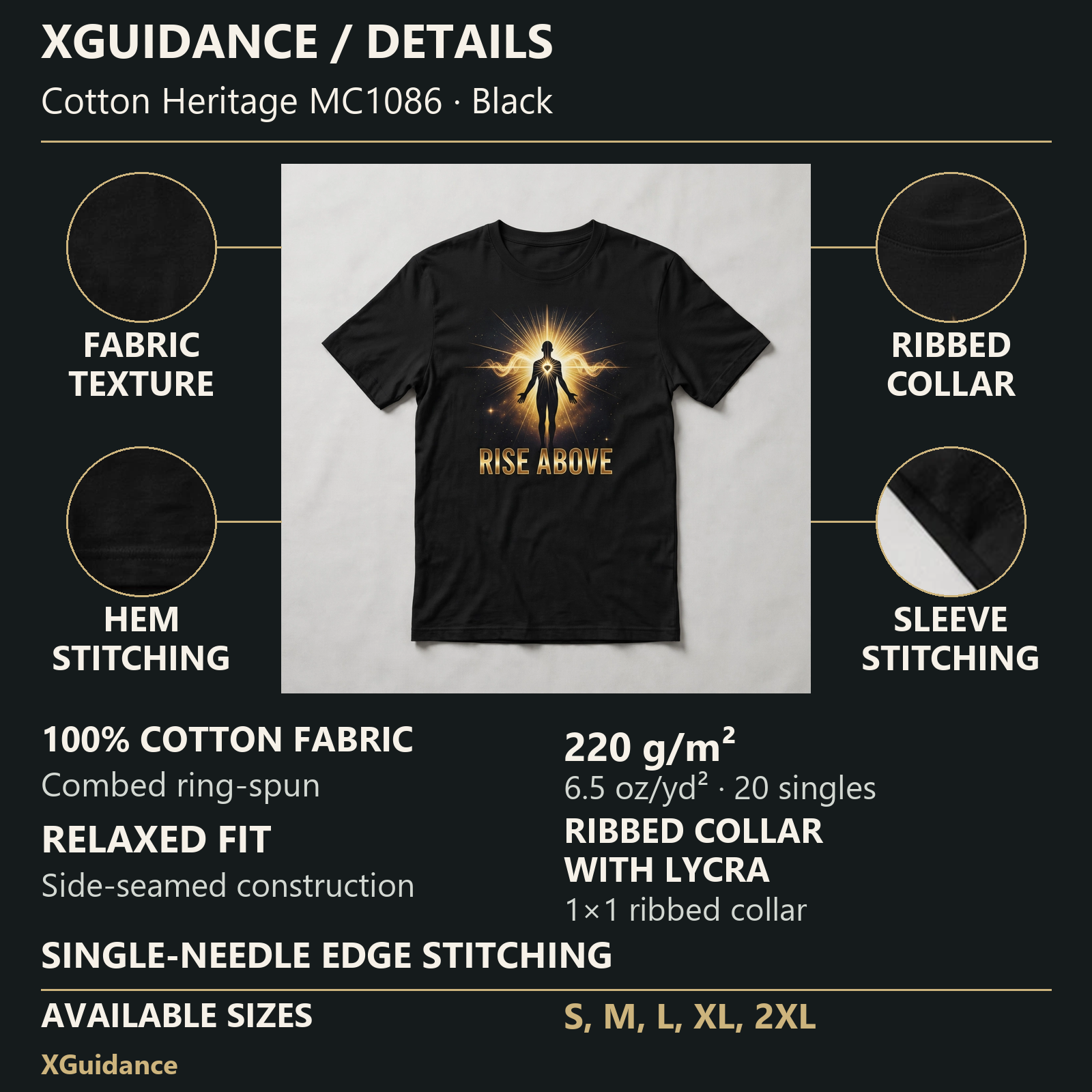 Rise Above Spiritual Awakening Graphic T-Shirt – XGuidance – product details and sizing
