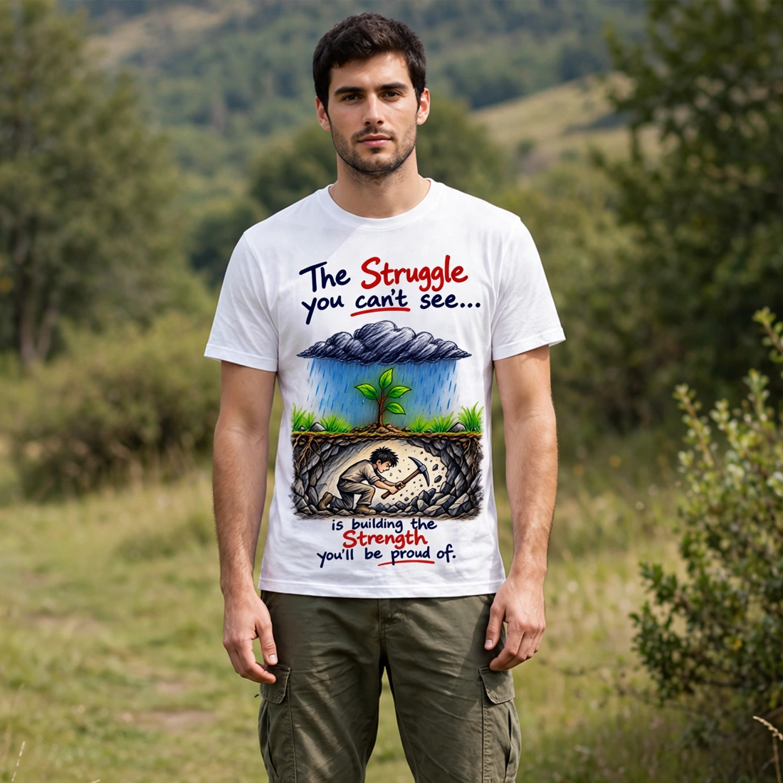 Struggle Strength Motivational Quote T-Shirt – XGuidance
