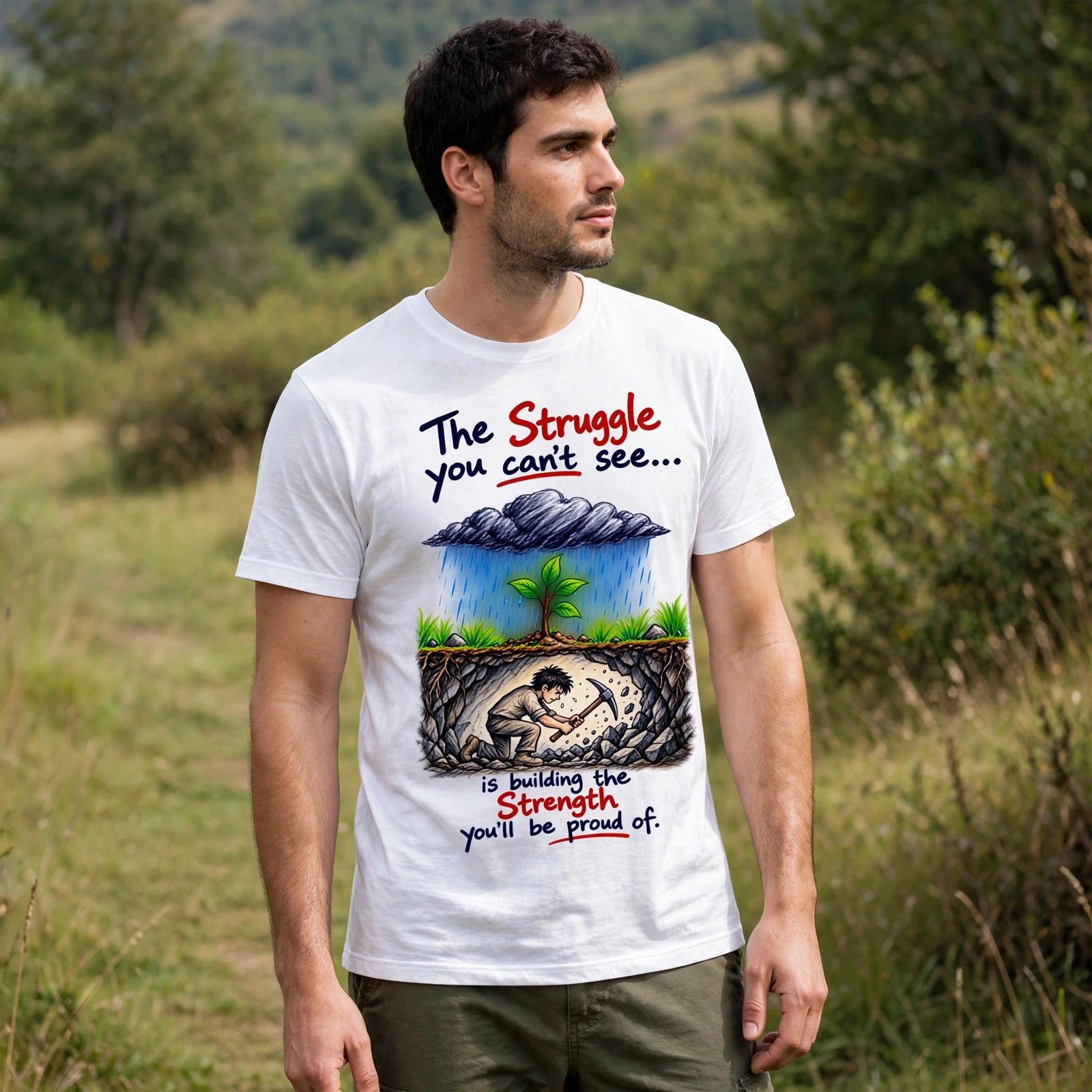 Struggle Strength Motivational Quote T-Shirt – XGuidance – photo 2