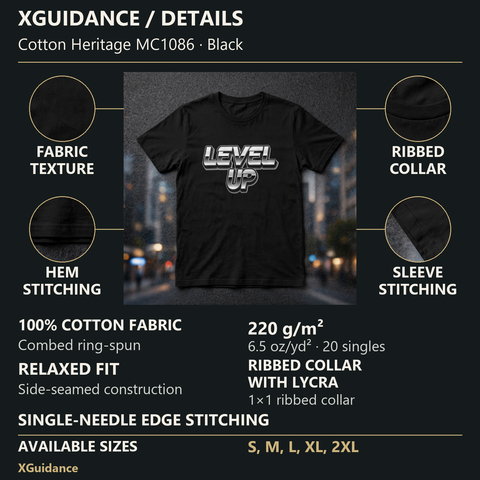 Level Up Hustle & Royalty Graphic T-Shirt – XGuidance – product details and sizing