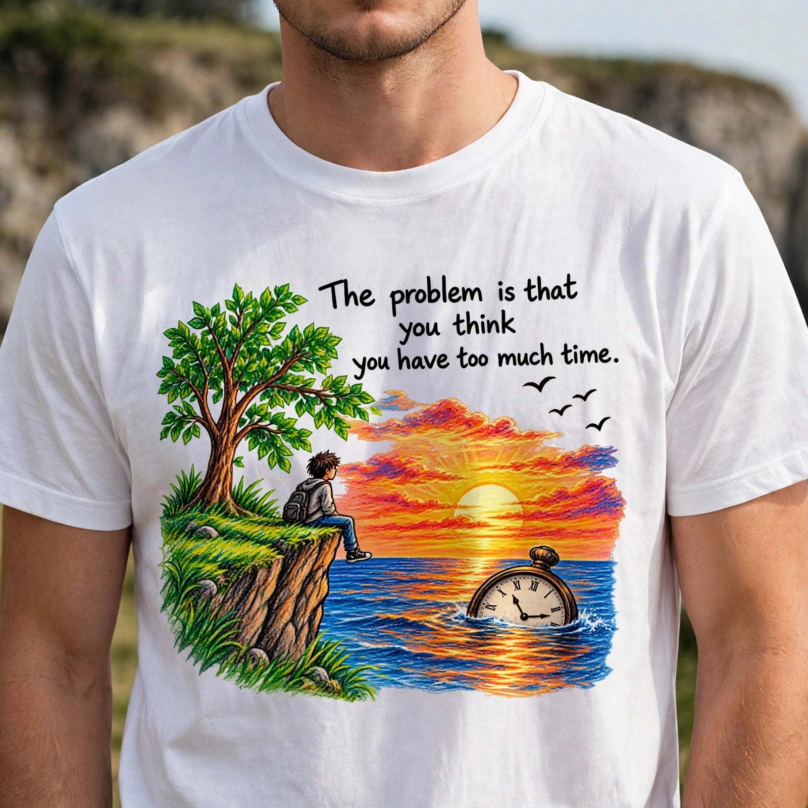 Too Much Time Motivational Quote T-Shirt – XGuidance – photo 3