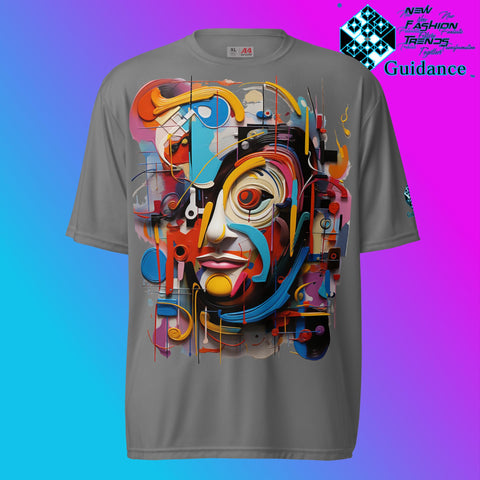 Abstract Essence Artistic Face T Shirt by XGuidance Graphite 3