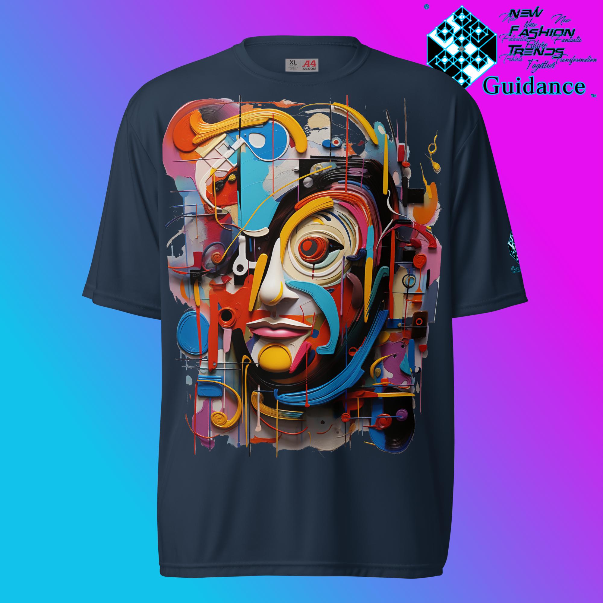 Abstract Essence Artistic Face T Shirt by XGuidance Navy 4