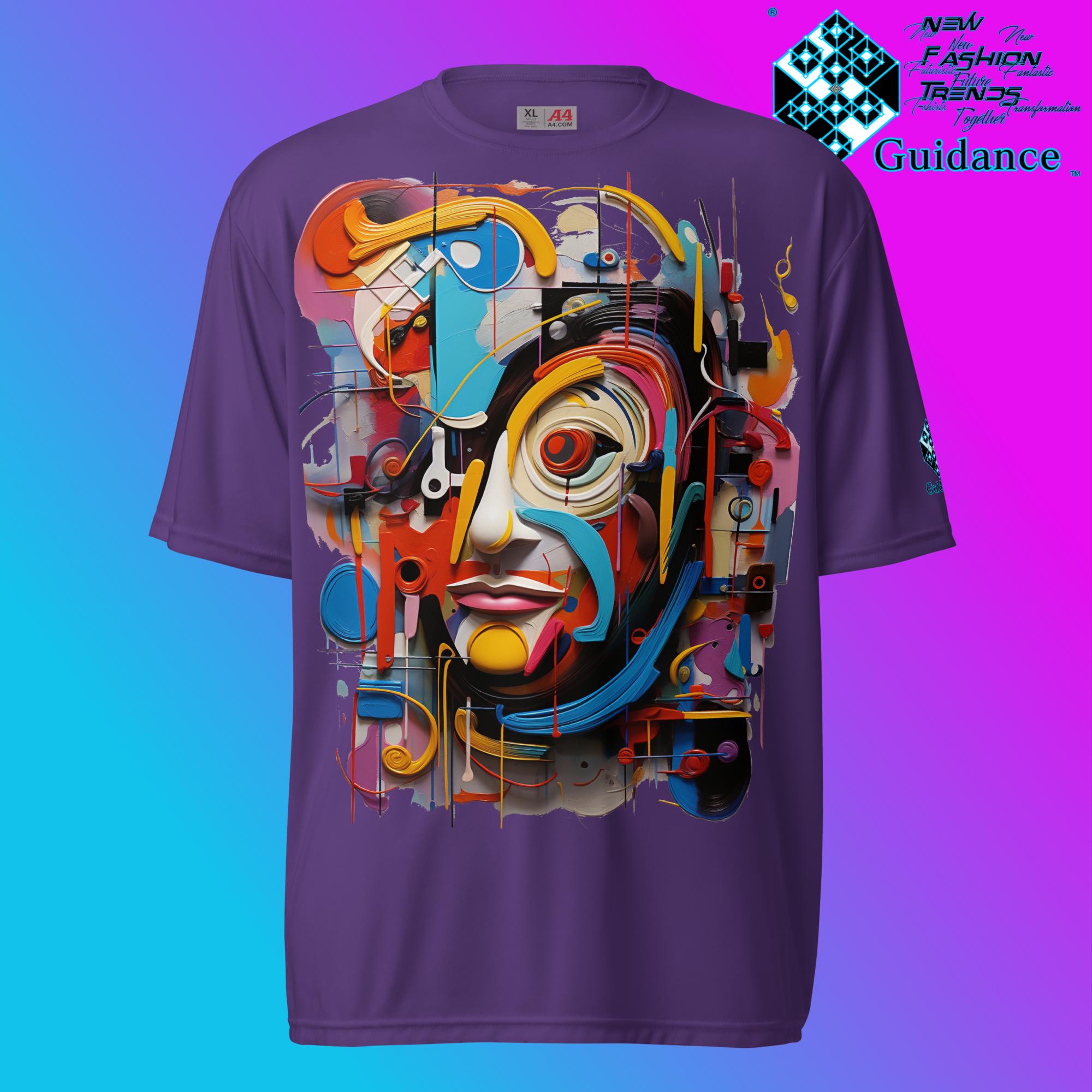 Abstract Essence Artistic Face T Shirt by XGuidance Purple 5