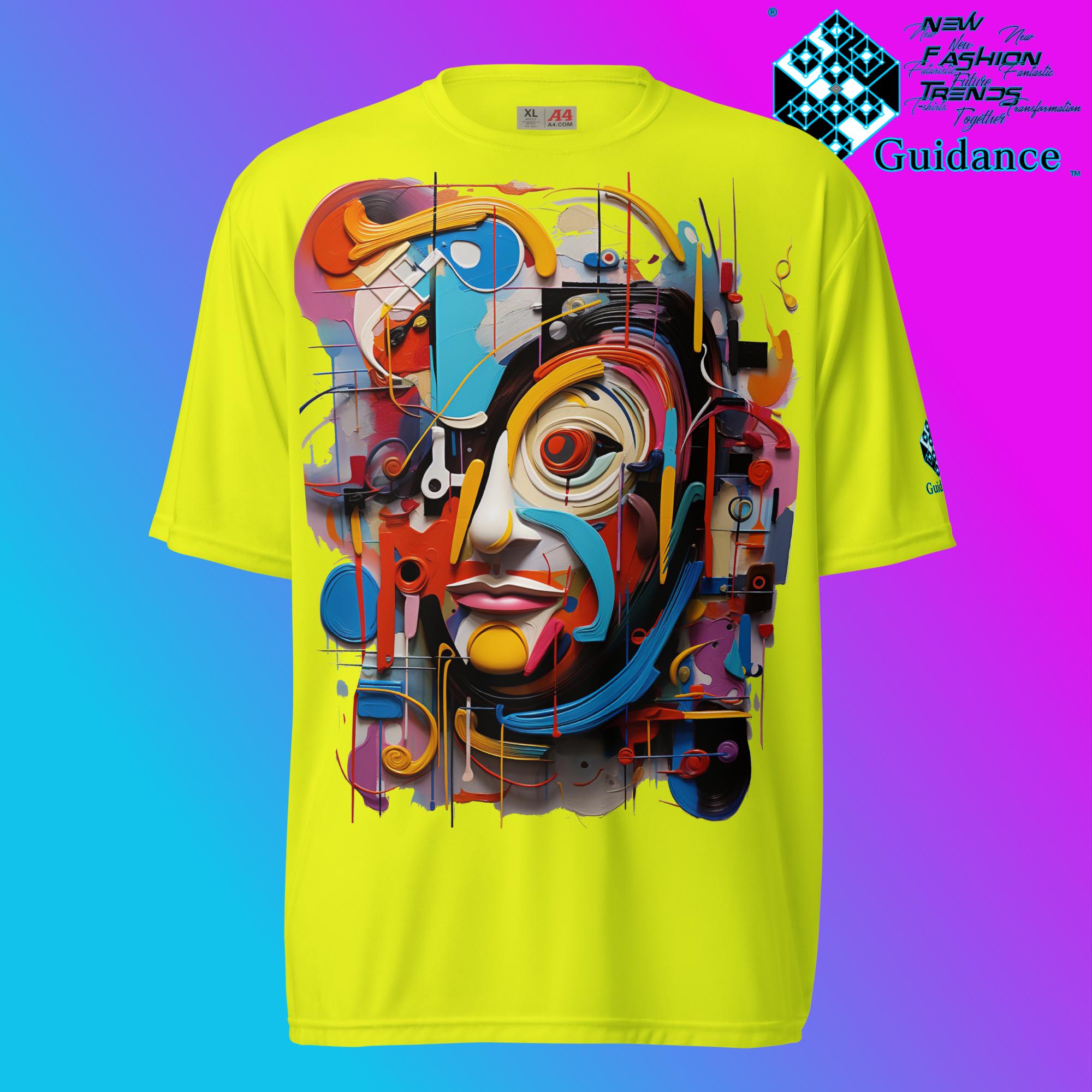 Abstract Essence Artistic Face T Shirt by XGuidance Safety Yellow 8