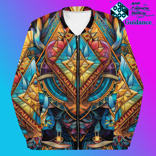 Angular Odyssey Bomber Jacket - Geometric Fashion - XGuidance