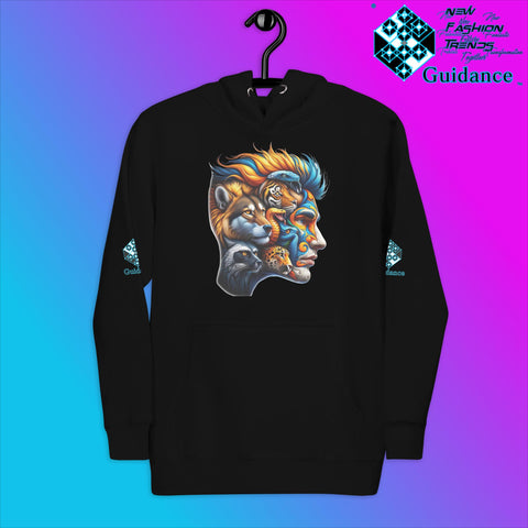 AnimaBlend Hoodie with Human Animal Fusion Design by XGuidance Black 1