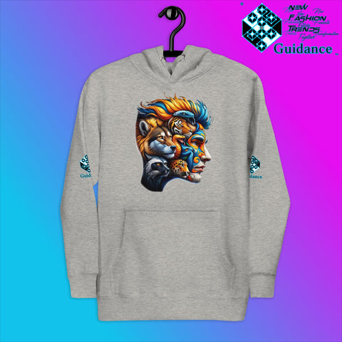 AnimaBlend Hoodie with Human Animal Fusion Design by XGuidance Carbon Grey 3