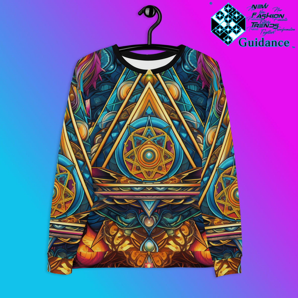 Artful Tapestry Sweatshirt – Geometric Festival Streetwear by XGuidance XS 1