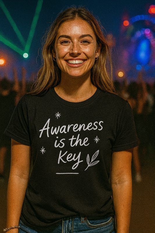 Awareness Is the Key T-Shirt, Mindful Streetwear T-Shirts by XGuidance XS 1
