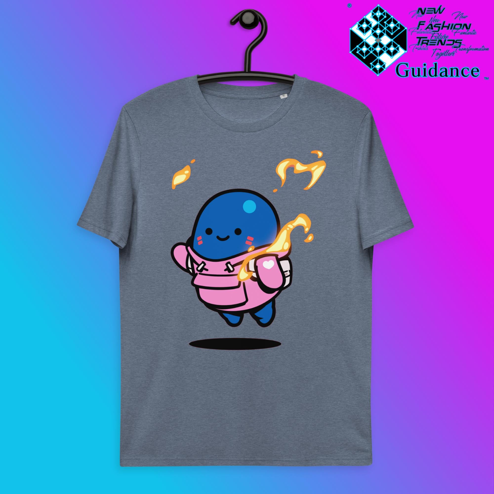 Azuky Fire Element T-Shirt T-Shirts by XGuidance Dark Heather Blue 12