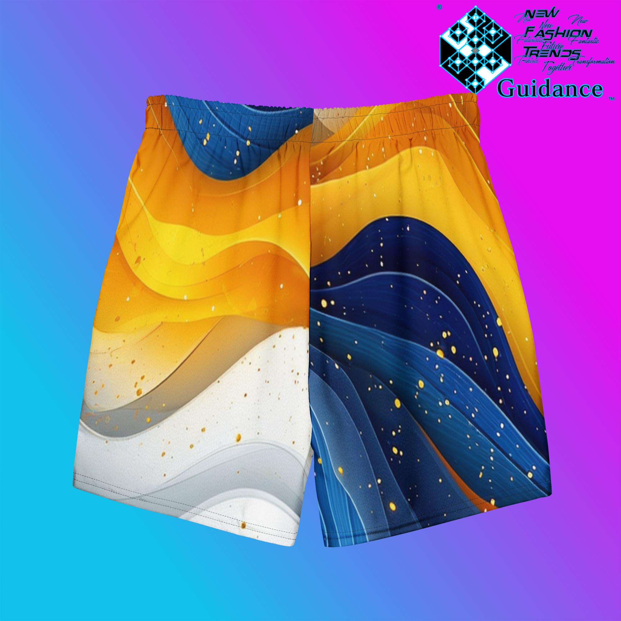 Azure Majesty Swim Trunks – Royal Blue and Gold Waves by XGuidance 2XS 2