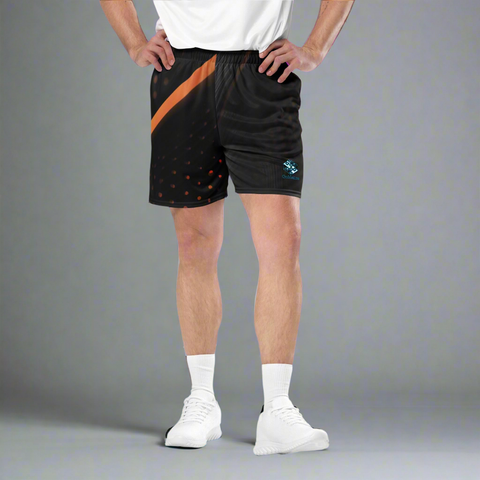 Techno Rise Sport Shorts – Futuristic Black Mesh Fit
