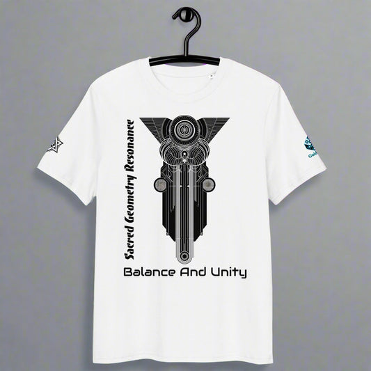 Balance and Unity T-Shirt with Sacred Geometry by XGuidance White 1