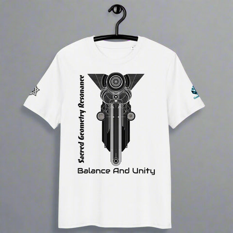 Balance and Unity T-Shirt with Sacred Geometry by XGuidance White 1