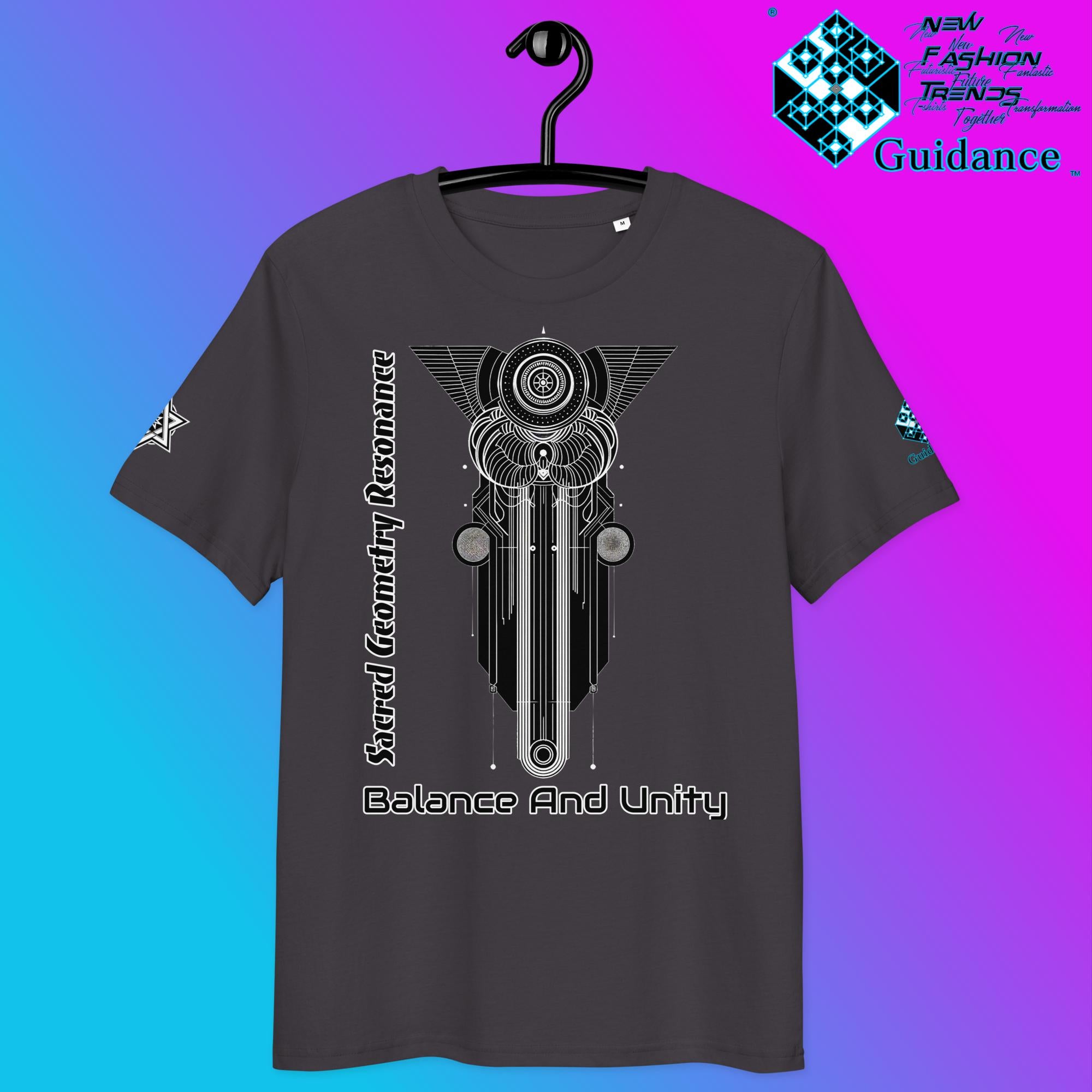 Balance and Unity T-Shirt with Sacred Geometry by XGuidance Anthracite 21