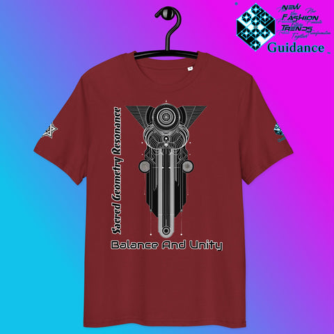 Balance and Unity T-Shirt with Sacred Geometry by XGuidance Burgundy 23