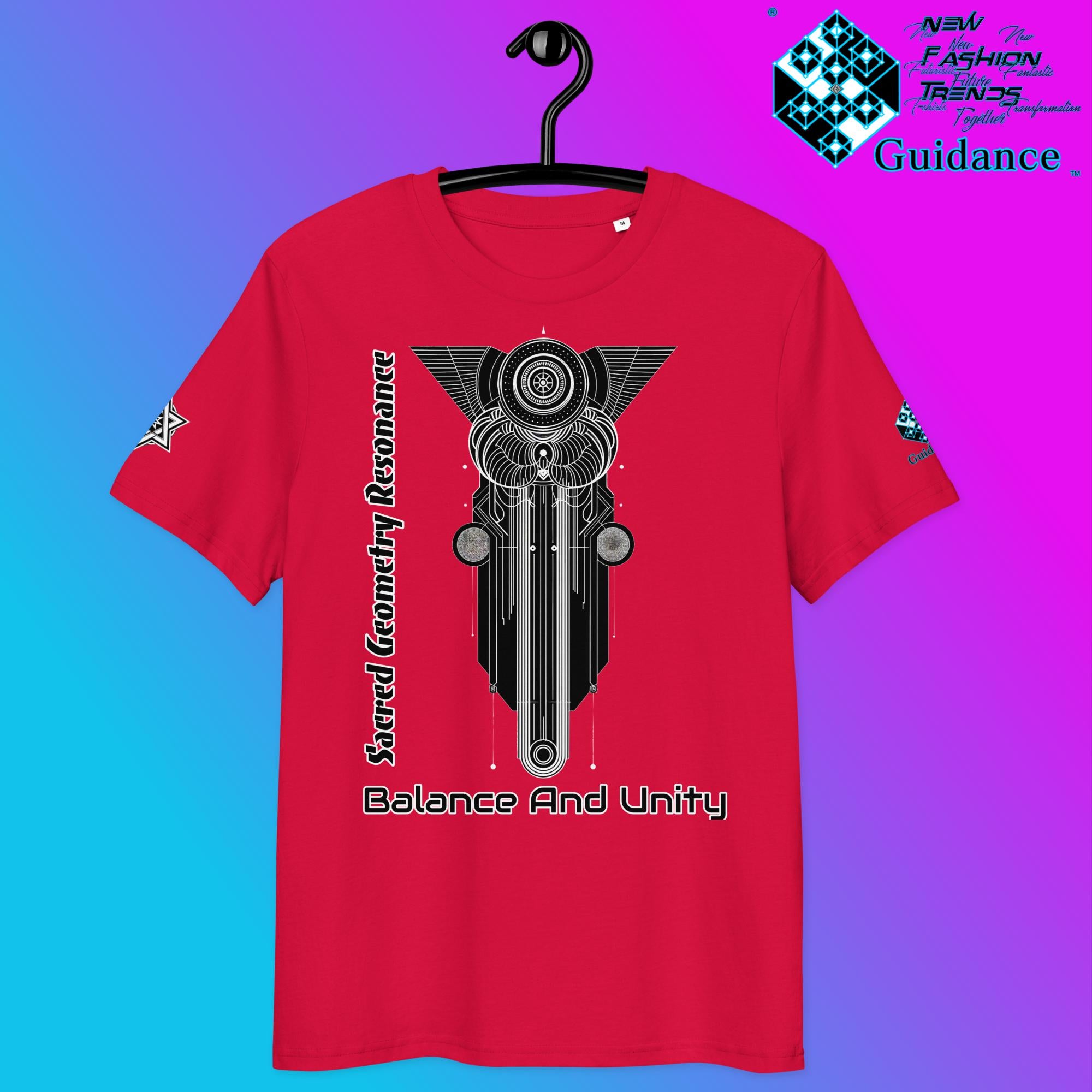 Balance and Unity T-Shirt with Sacred Geometry by XGuidance Red 33