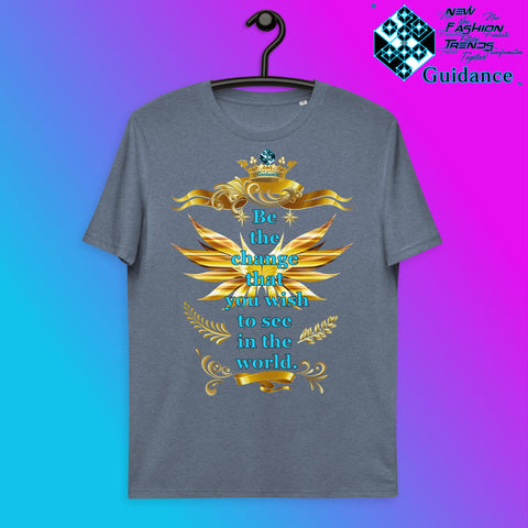 Be The Change V3 T-Shirt T-Shirts by XGuidance Dark Heather Blue 5