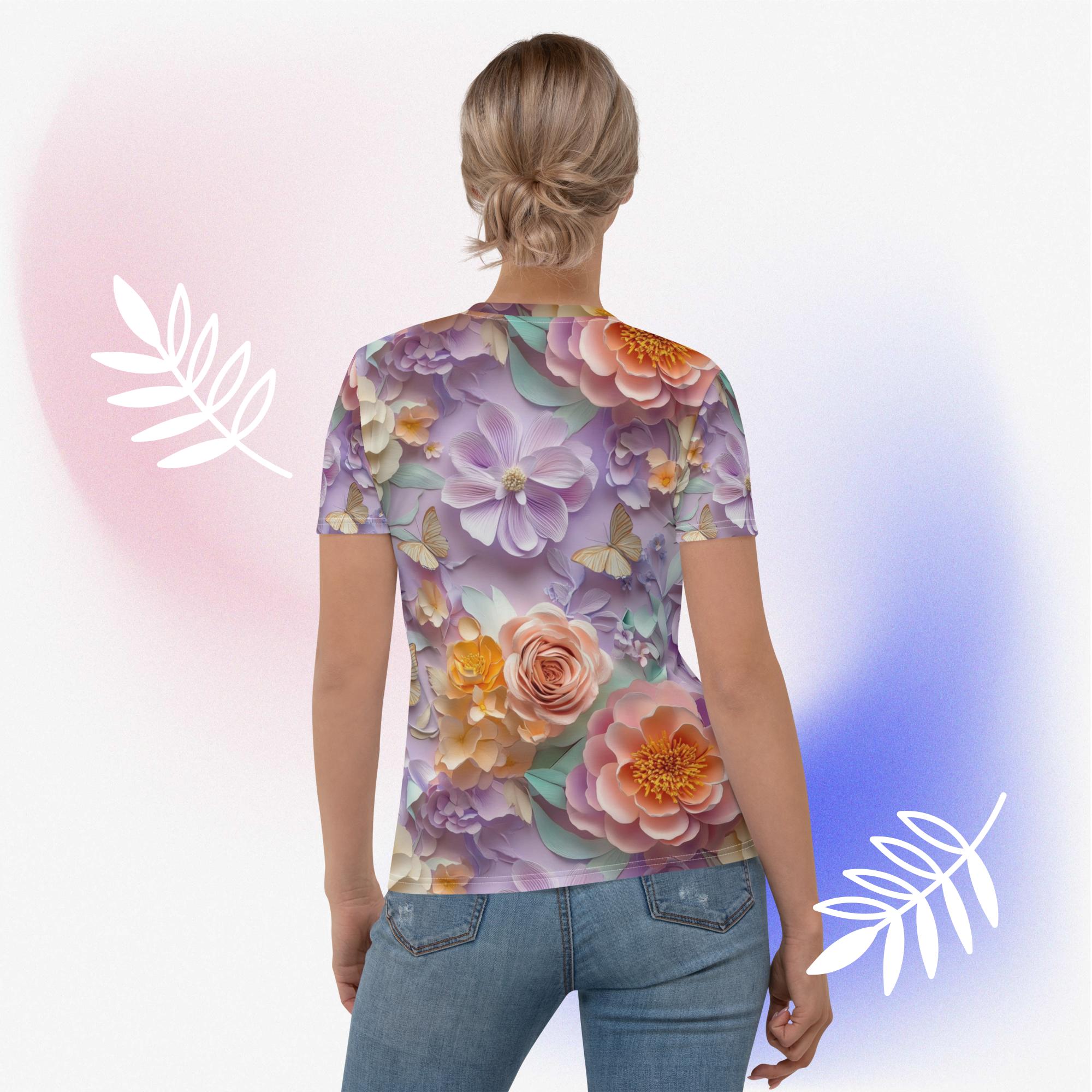 Blossom Harmony Tee – Pastel Floral Shirt with Soft Comfort by XGuidance XS 2