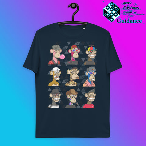 Bored Ape NFT Jungle Club T-Shirt T-Shirts by XGuidance French Navy 3