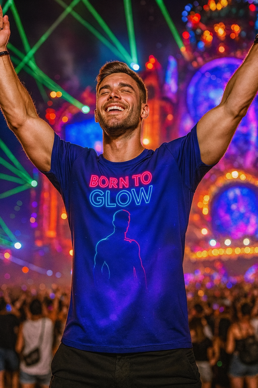 Born to Glow Nebula T-Shirt, Neon Cosmic T-Shirts by XGuidance XS 1