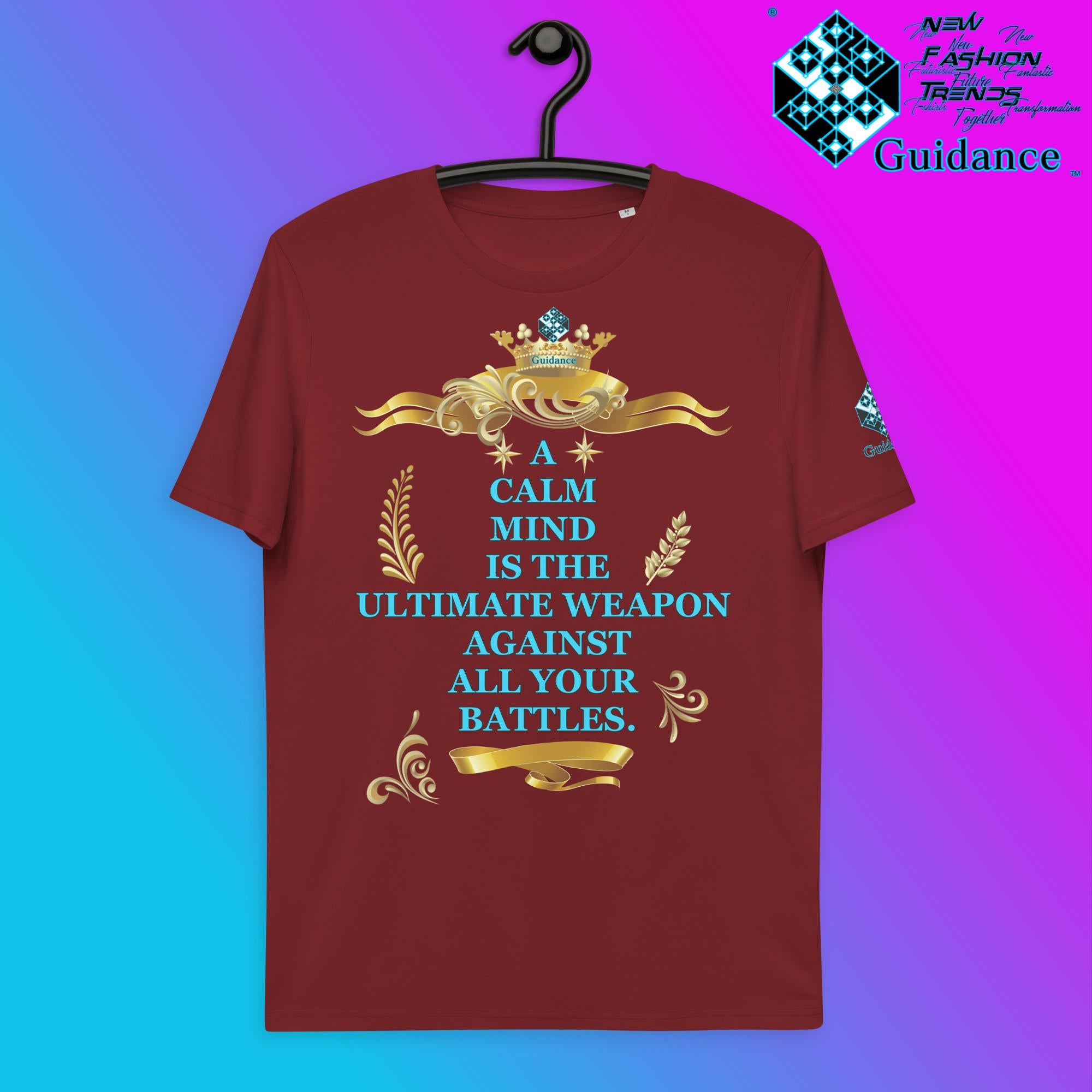 Calm Mind T-Shirt T-Shirts by XGuidance Burgundy 10