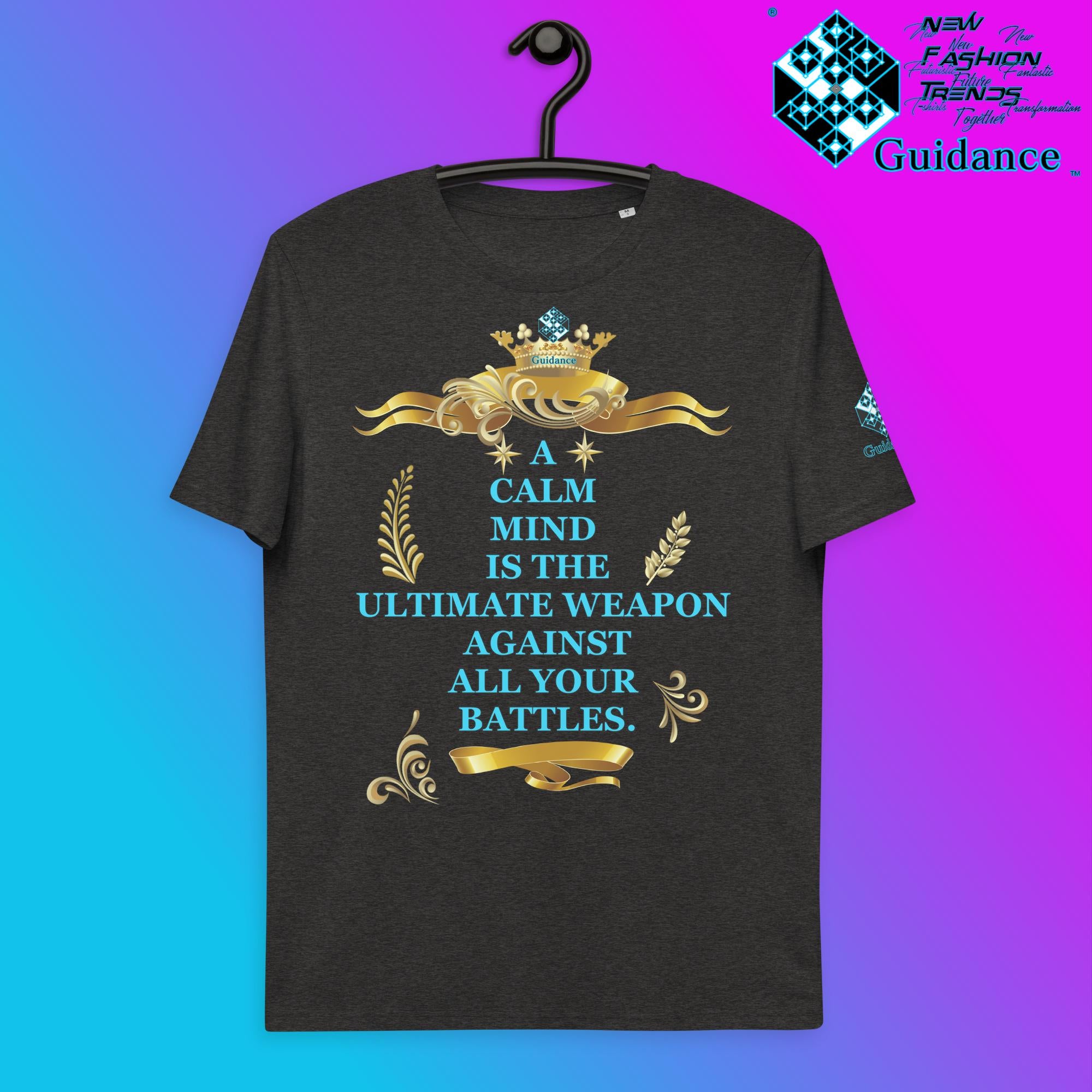 Calm Mind T-Shirt T-Shirts by XGuidance Dark Heather Grey 11