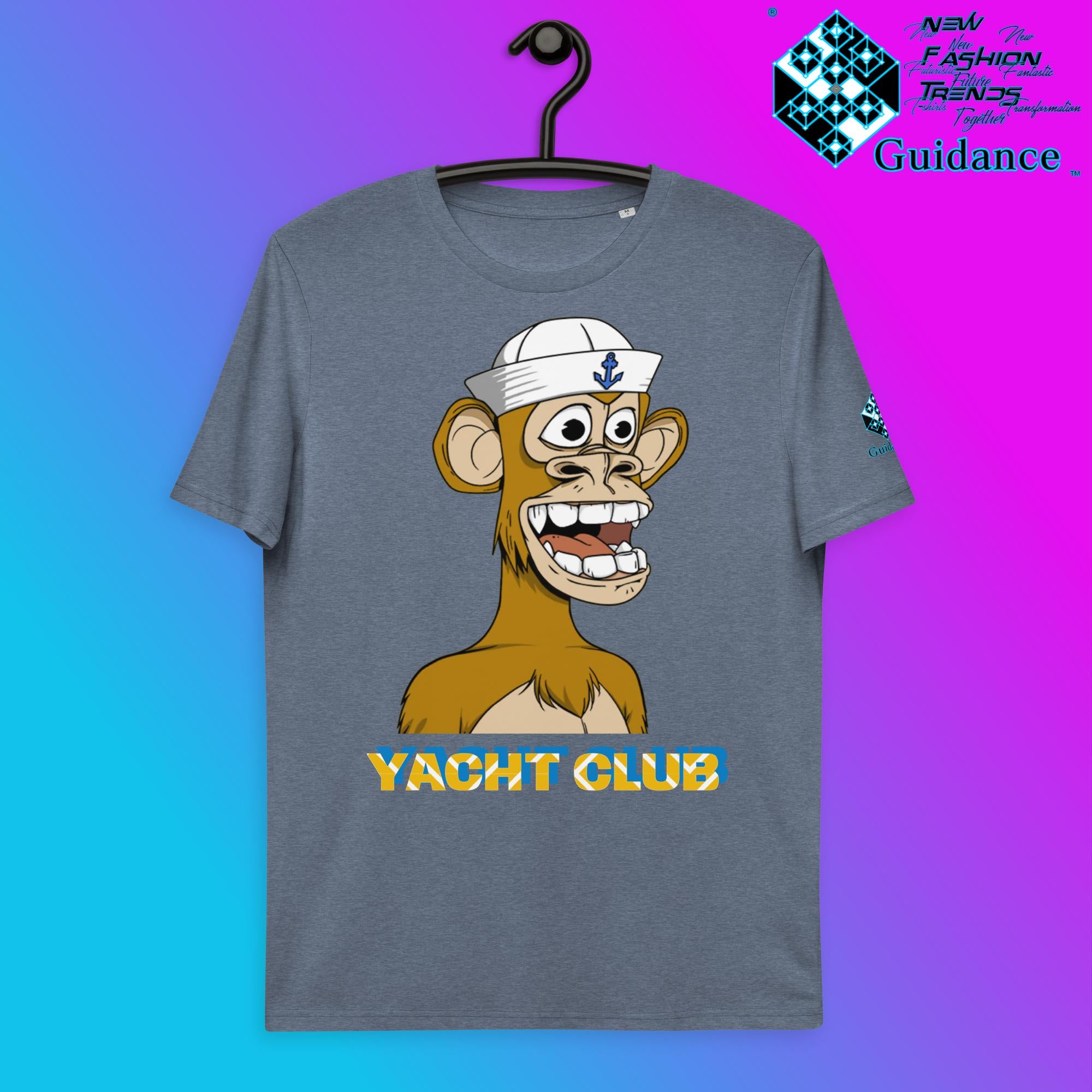 Captain Monkey T-Shirt T-Shirts by XGuidance Dark Heather Blue 12