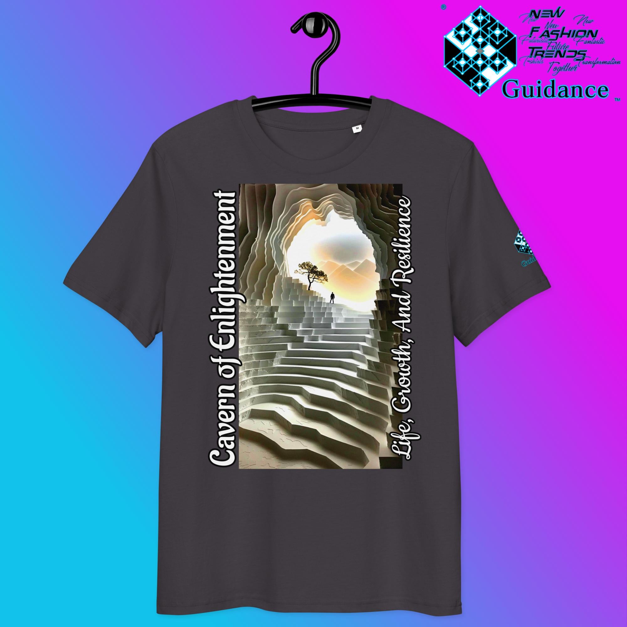 Cavern of Enlightenment Tee with Mystical Light Layers by XGuidance Anthracite 21