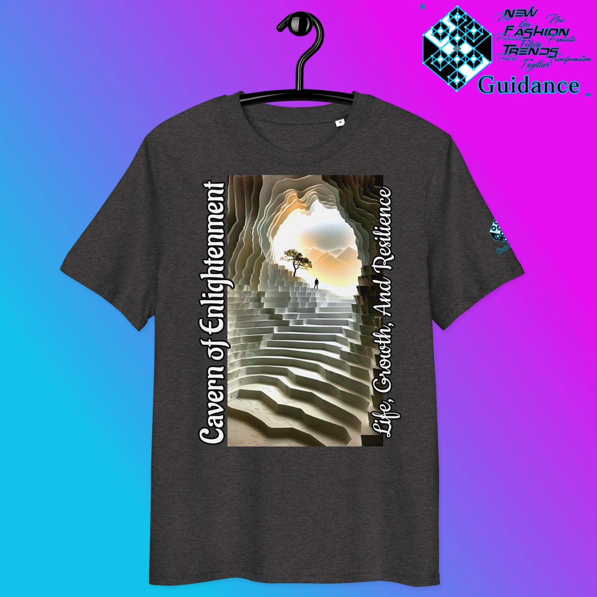 Cavern of Enlightenment Tee with Mystical Light Layers by XGuidance Dark Heather Grey 25