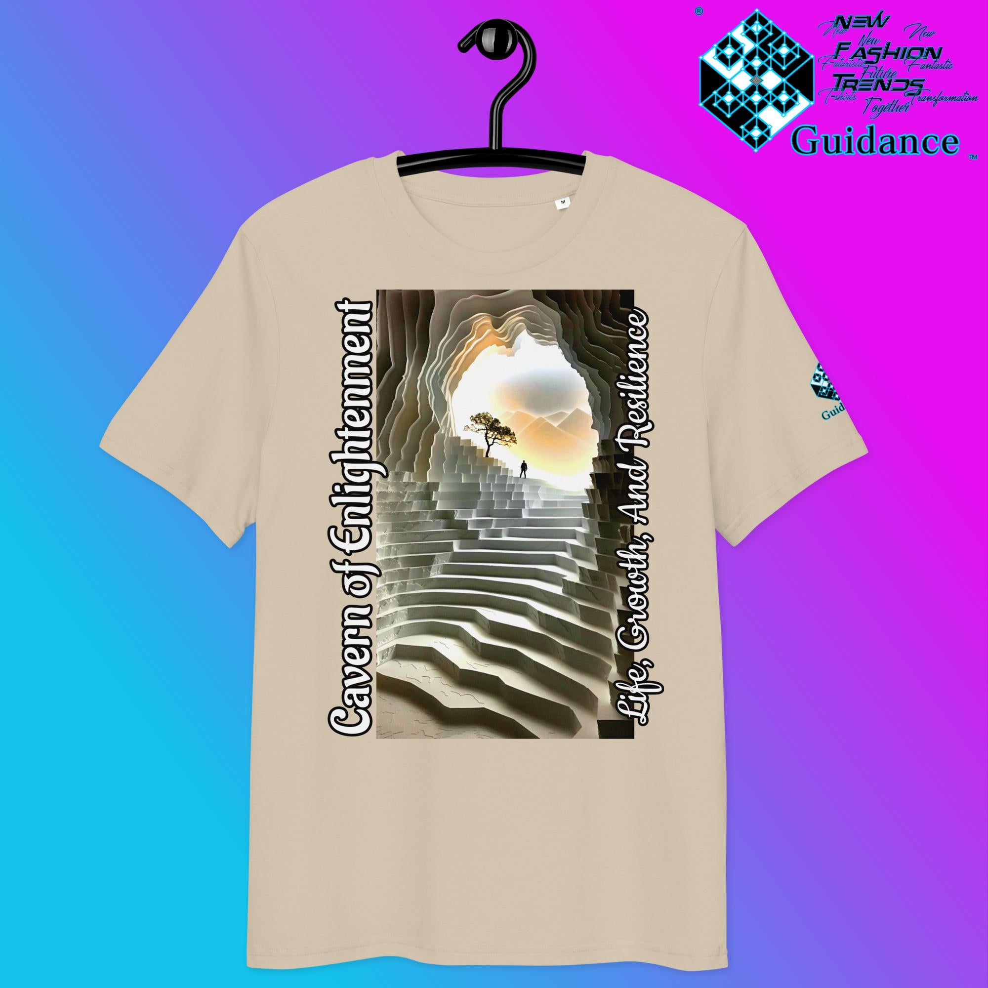 Cavern of Enlightenment Tee with Mystical Light Layers by XGuidance Desert Dust 26
