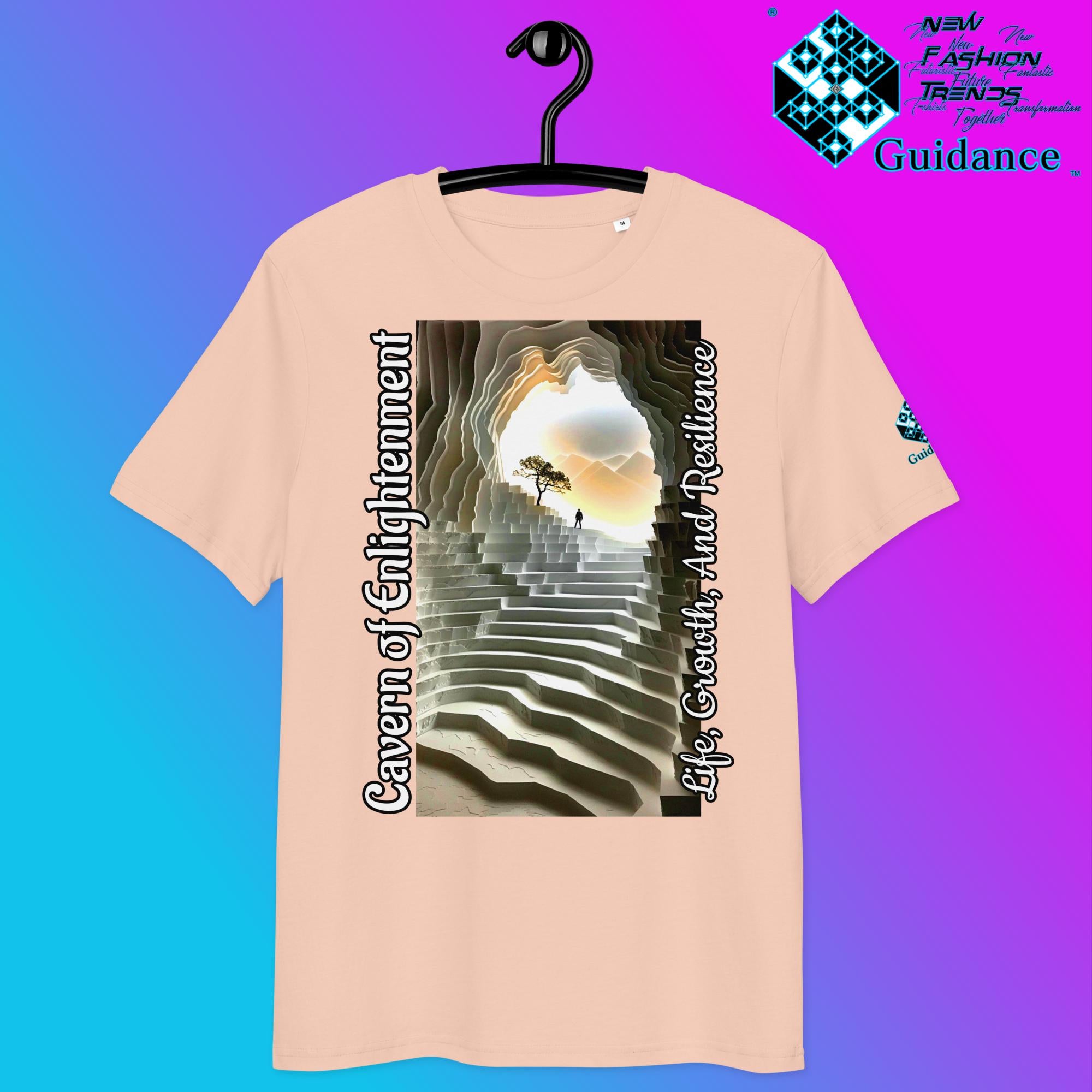 Cavern of Enlightenment Tee with Mystical Light Layers by XGuidance Fraiche Peche 27