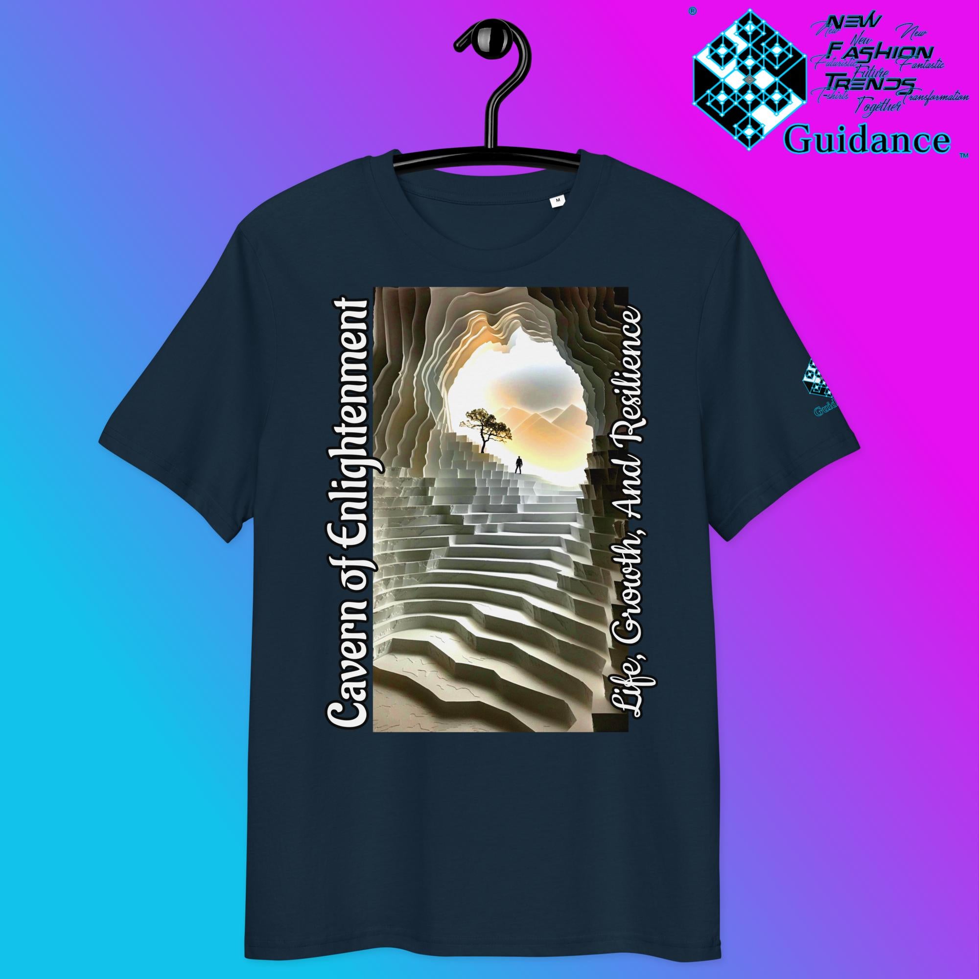 Cavern of Enlightenment Tee with Mystical Light Layers by XGuidance French Navy 28