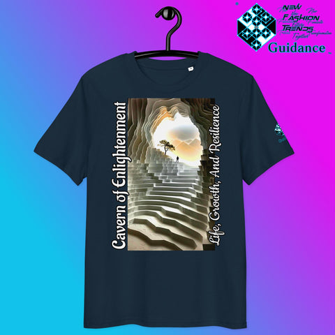Cavern of Enlightenment Tee with Mystical Light Layers by XGuidance French Navy 28
