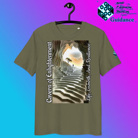 Cavern of Enlightenment Tee with Mystical Light Layers by XGuidance Khaki 30