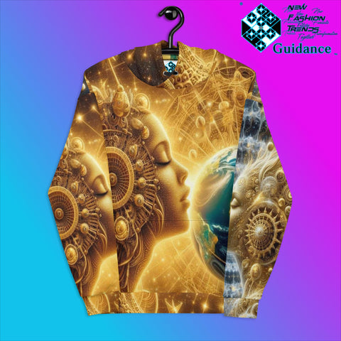 Celestial Essence Hoodie with Golden Cosmic Energy by XGuidance 2XS 1