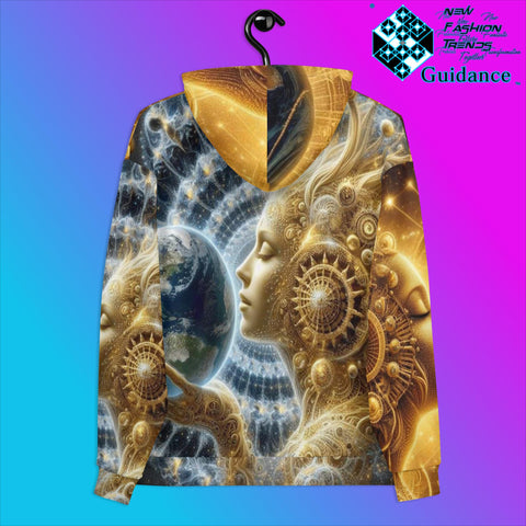 Celestial Essence Hoodie with Golden Cosmic Energy by XGuidance 2XS 2