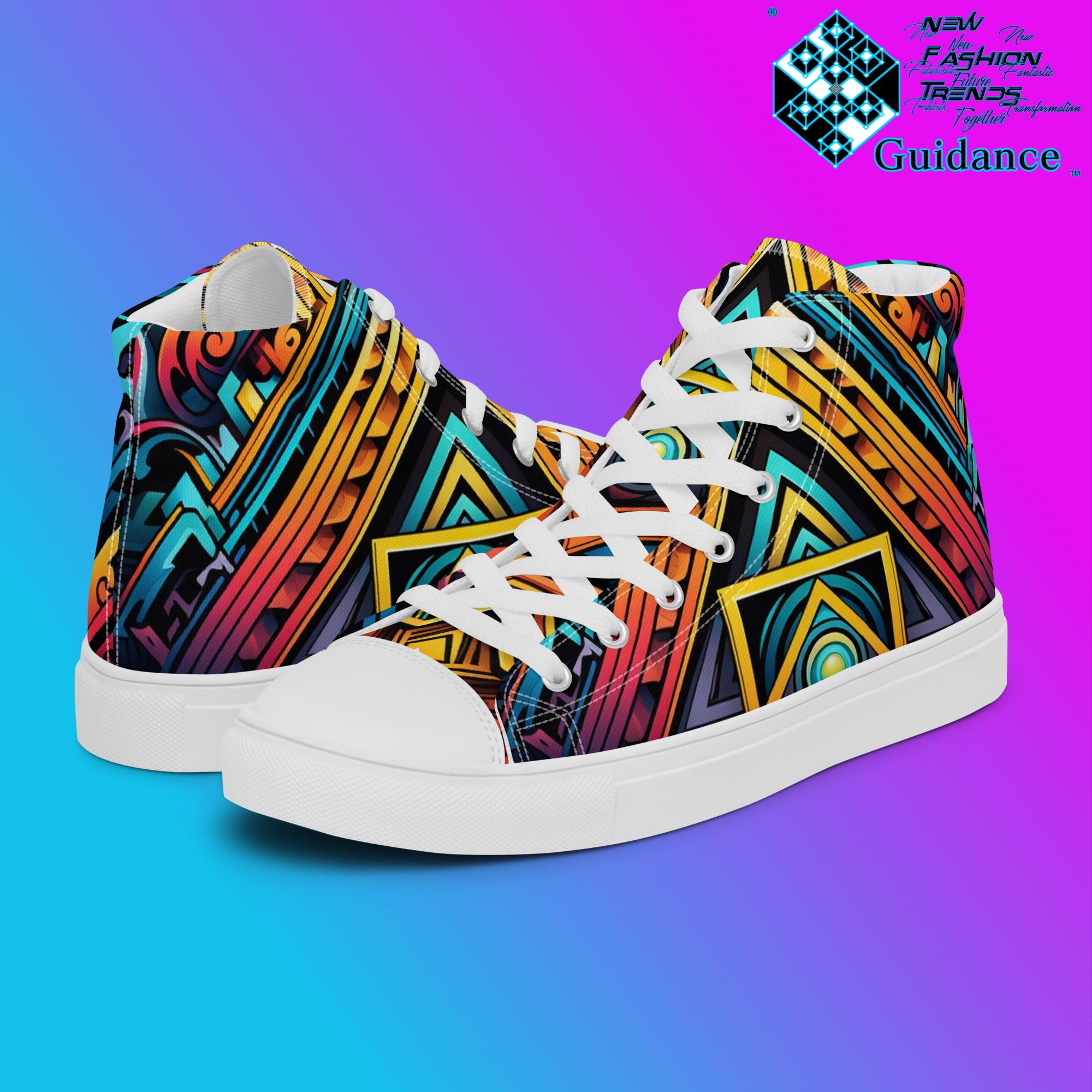 Celestial Threads High Top Shoes – Sacred Streetwear Sneakers by XGuidance Black 5