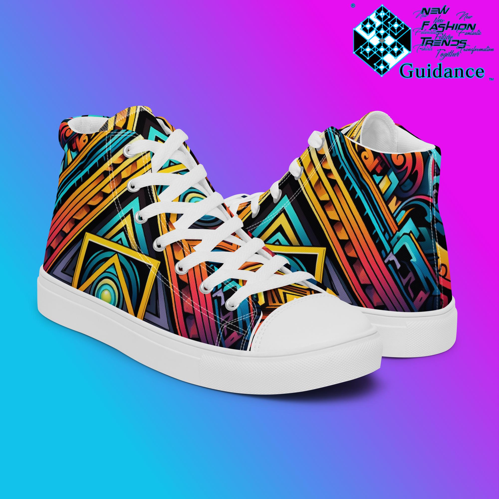 Celestial Threads High Top Shoes – Sacred Streetwear Sneakers by XGuidance Black 7