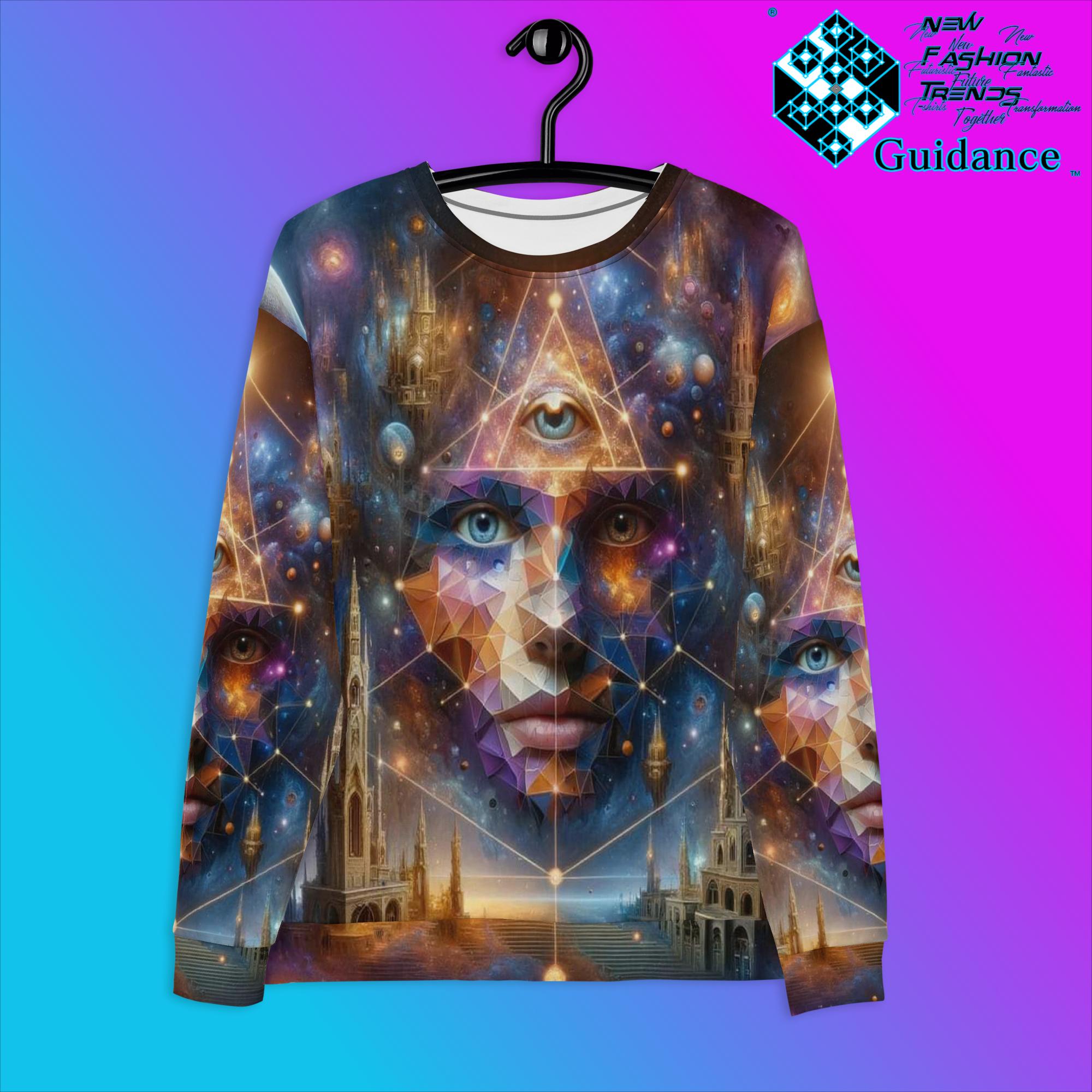 Celestial Visage Sweatshirt with Galactic Face by XGuidance XS 1