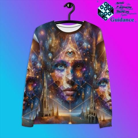 Celestial Visage Sweatshirt with Galactic Face by XGuidance XS 1