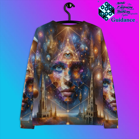 Celestial Visage Sweatshirt with Galactic Face by XGuidance XS 2