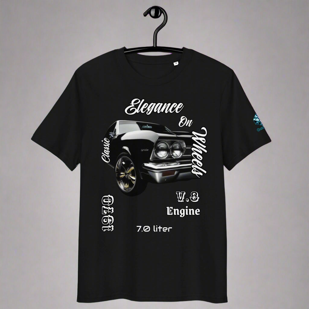 Classic Black Muscle Car Tee – V8 Power & Chrome Style by XGuidance Black 1