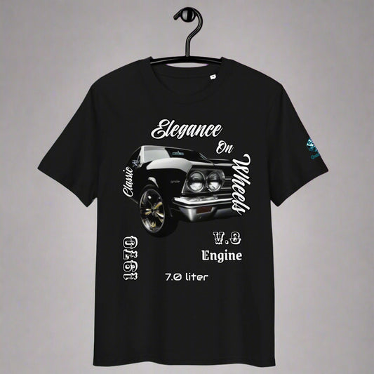 Classic Black Muscle Car Tee – V8 Power & Chrome Style by XGuidance Black 1