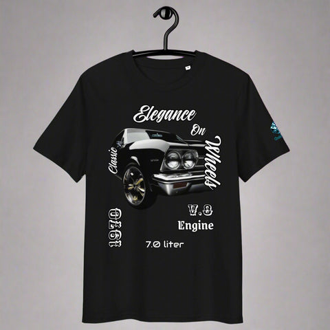 Classic Black Muscle Car Tee – V8 Power & Chrome Style by XGuidance Black 1