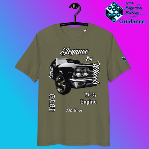 Classic Black Muscle Car Tee – V8 Power & Chrome Style by XGuidance Khaki 7
