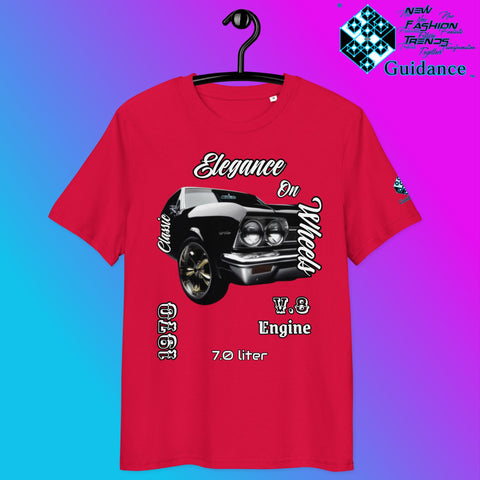 Classic Black Muscle Car Tee – V8 Power & Chrome Style by XGuidance Red 9